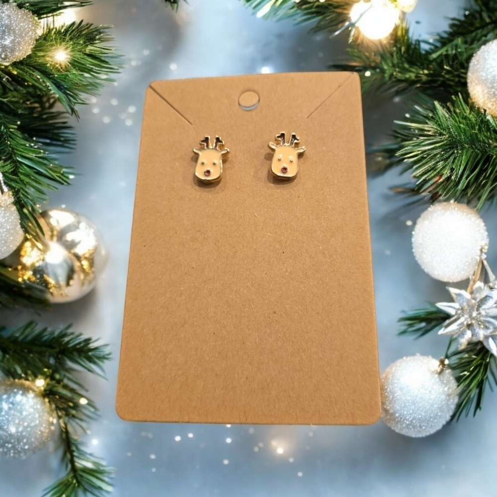 Reindeer Festive Holiday Stud Earrings